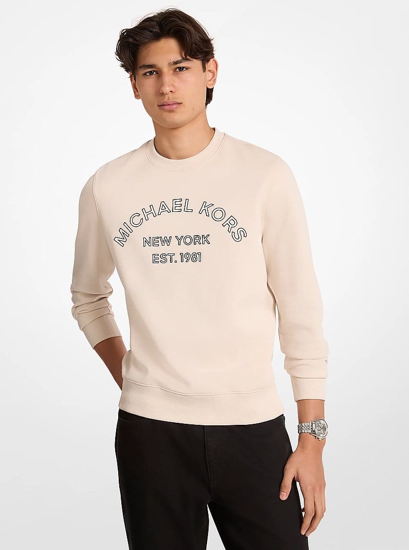Logo Cotton Blend Crewneck Sweater