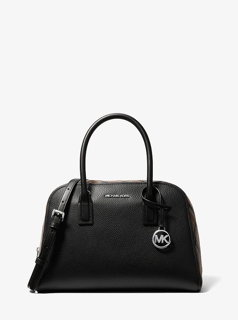 Ashton Medium Smooth And Plaid Wool Blend Satchel