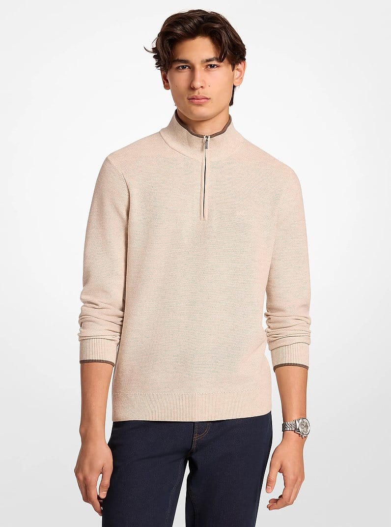 Wool Blend Quarter-Zip Sweater