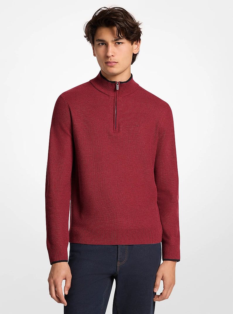 Wool Blend Quarter-Zip Sweater
