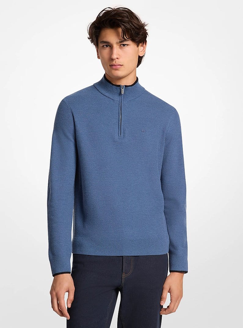 Wool Blend Quarter-Zip Sweater