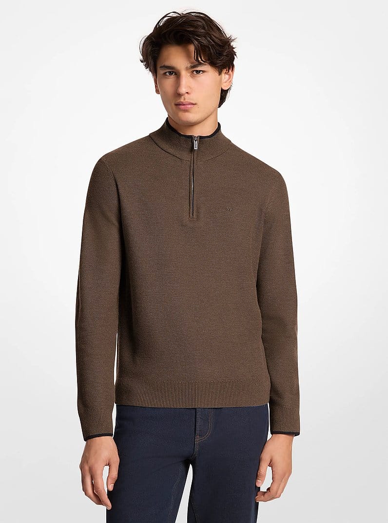 Wool Blend Quarter-Zip Sweater