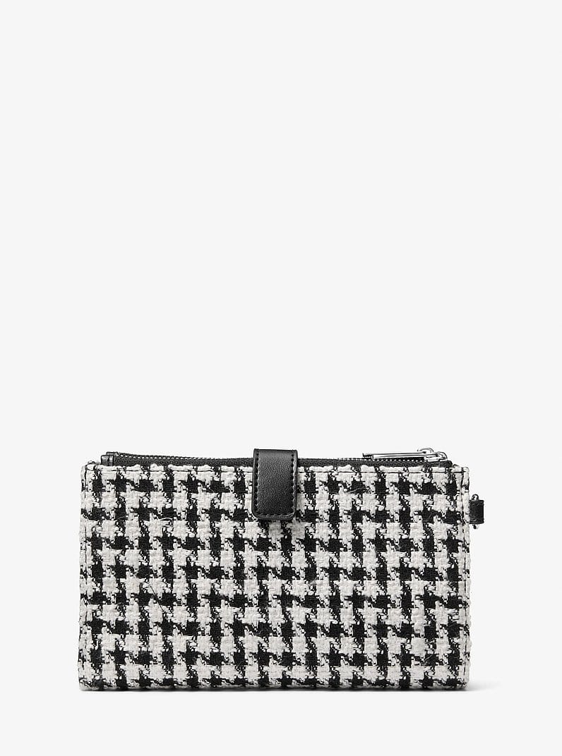 Jet Set Travel Houndstooth Woven Wristlet