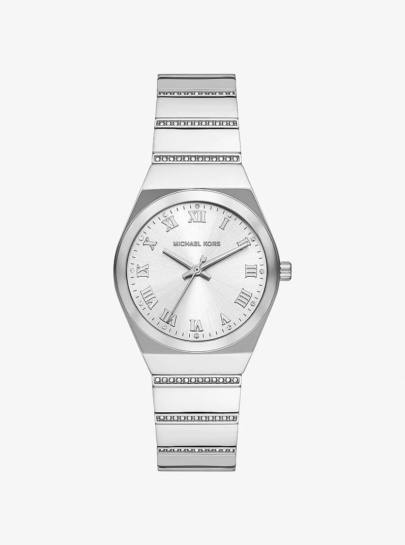 Mini Lennox Pavé Silver-Tone Watch