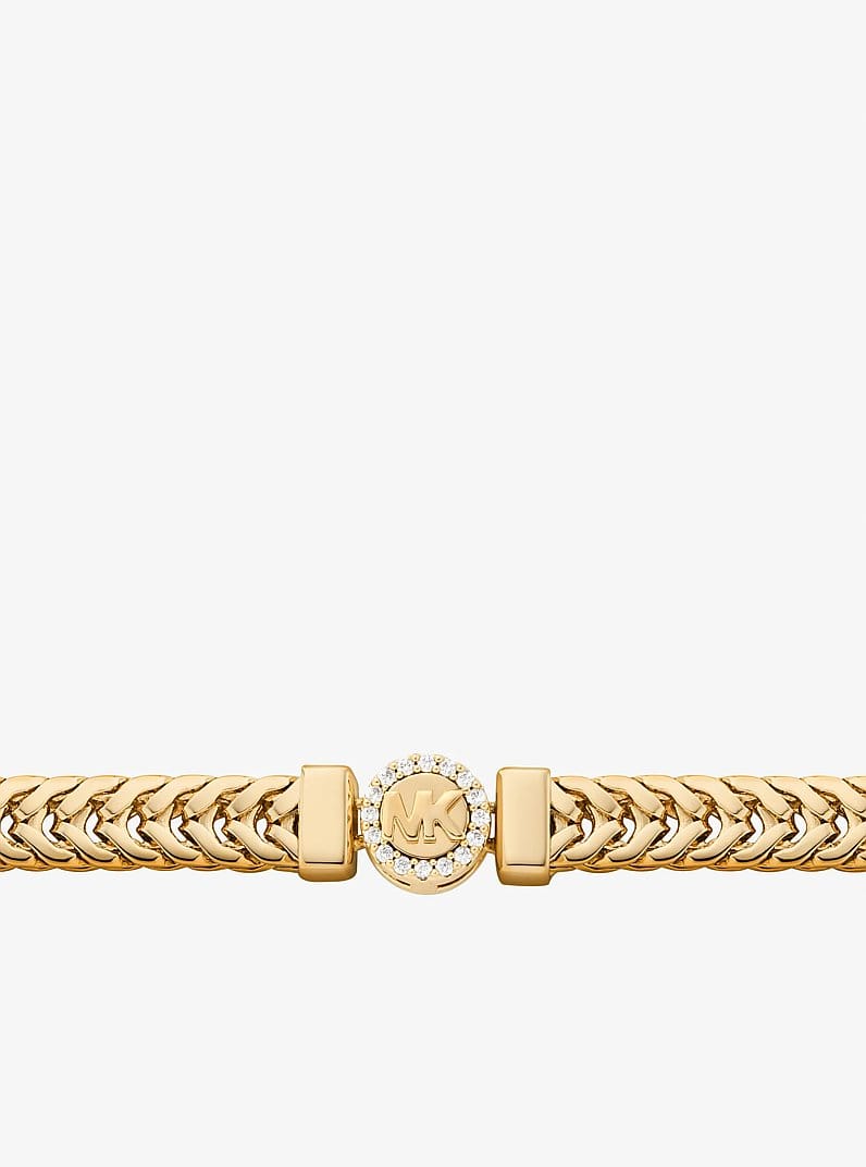 Pavé Logo Foxtail Chain Necklace