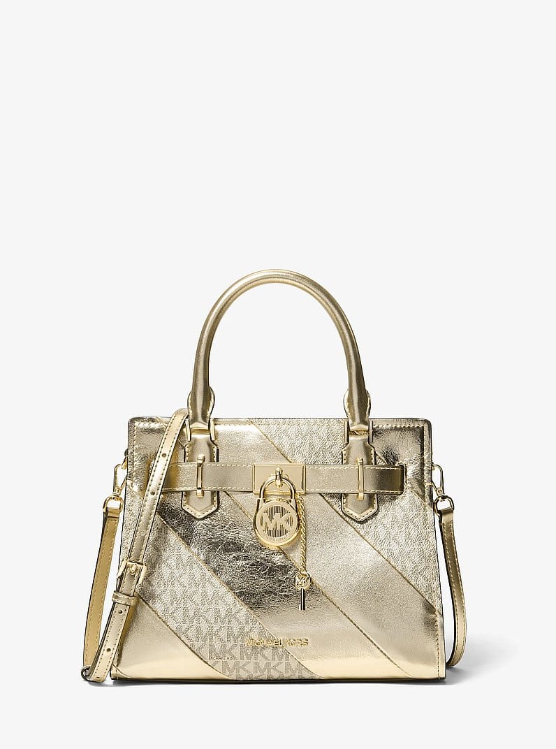 Hamilton Small Metallic and Signature Logo Satchel