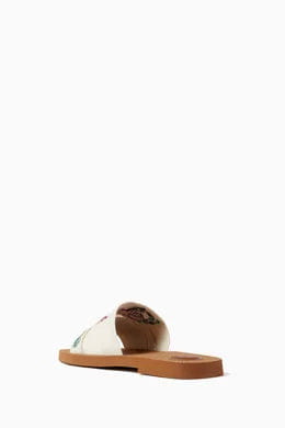 Chloé Woody Mules in Linen Canvas