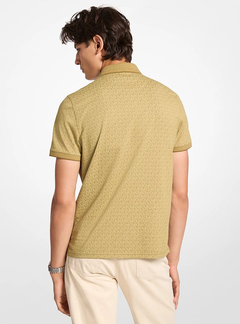 Greenwich Signature Logo Print Cotton Polo Shirt