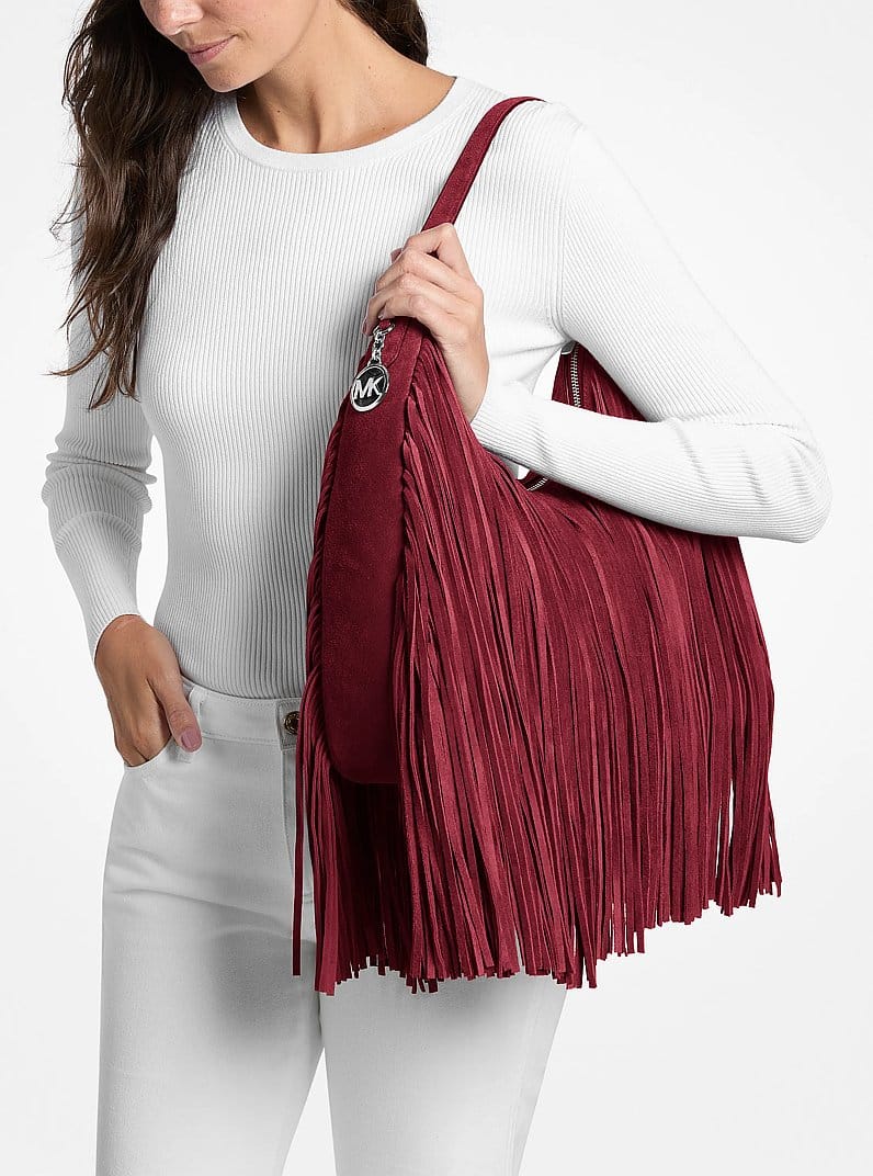 Nayla Medium Fringed Hobo Shoulder Bag