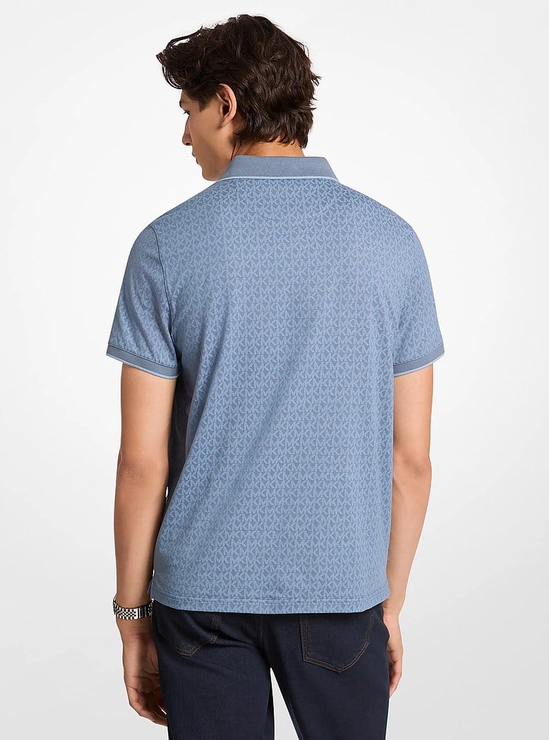 Greenwich Signature Logo Print Cotton Polo Shirt