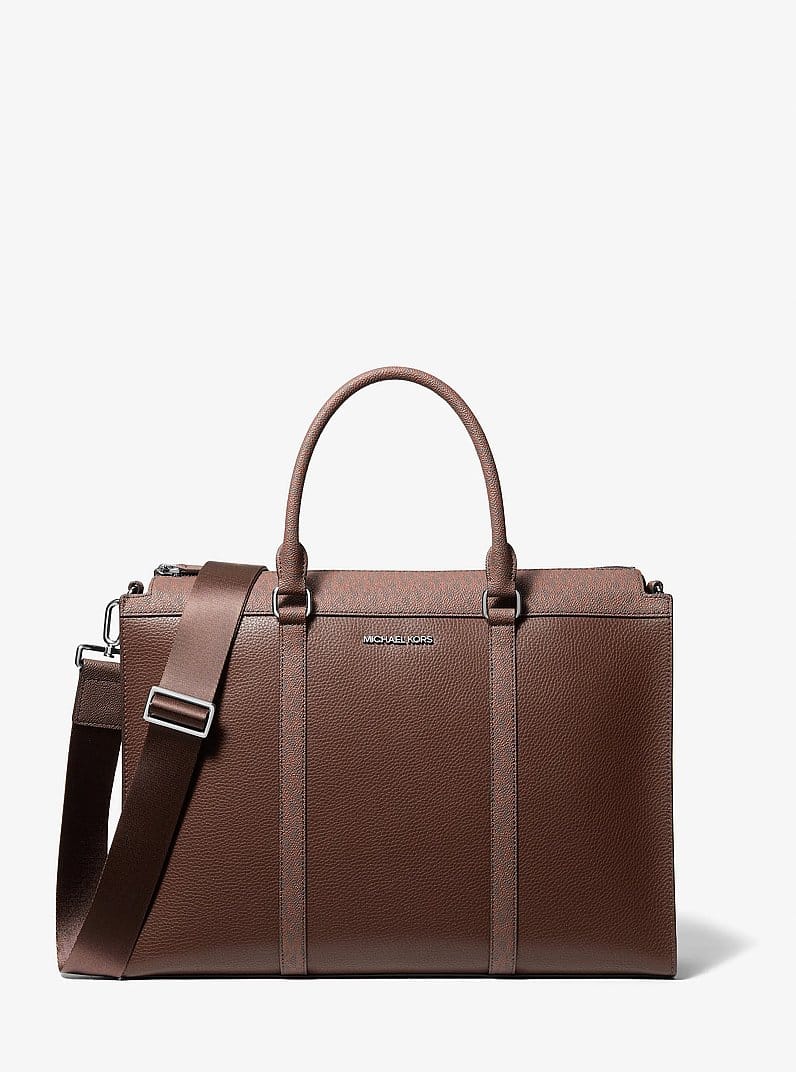 Cooper Pebbled Leather and Signature Logo Briefcase