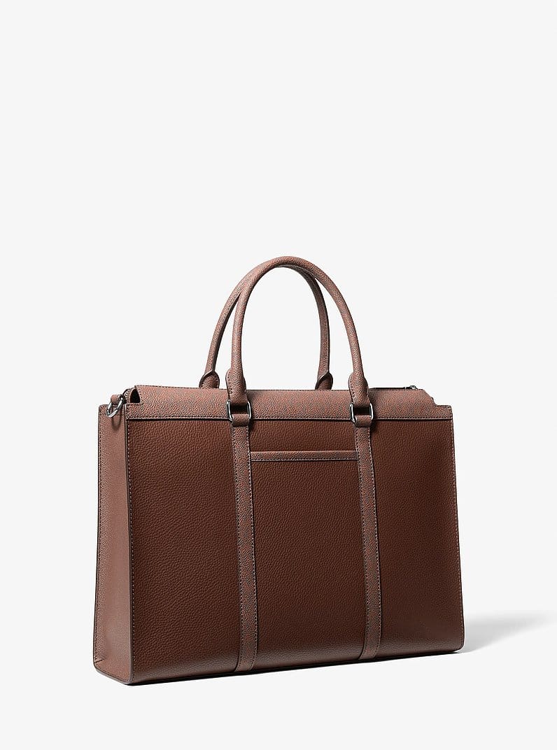 Cooper Pebbled Leather and Signature Logo Briefcase