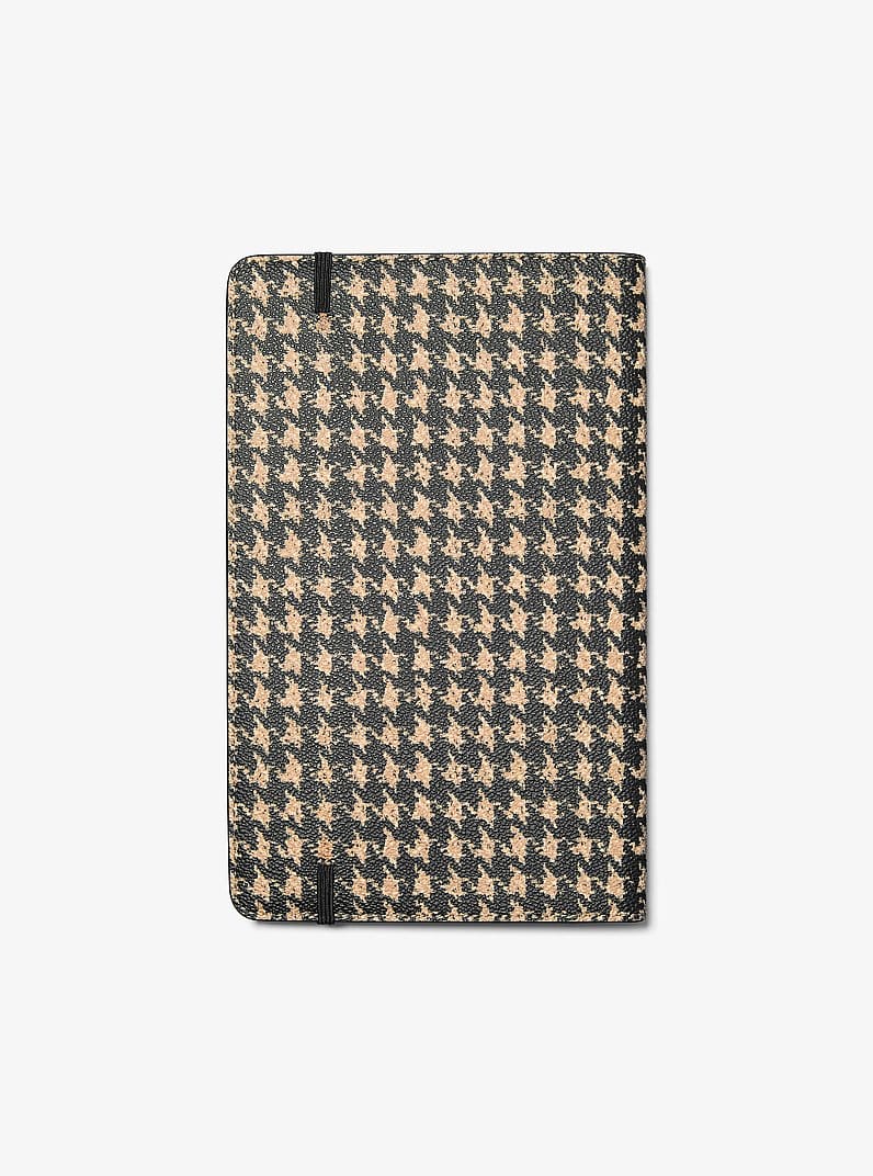 Medium Embellished Houndstooth Print Notebook