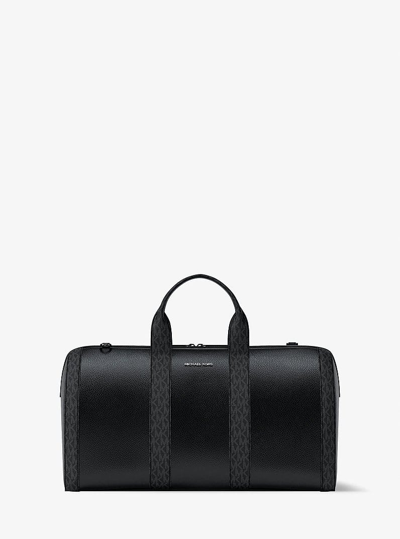 Cooper Pebbled Leather and Signature Logo Duffel Bag