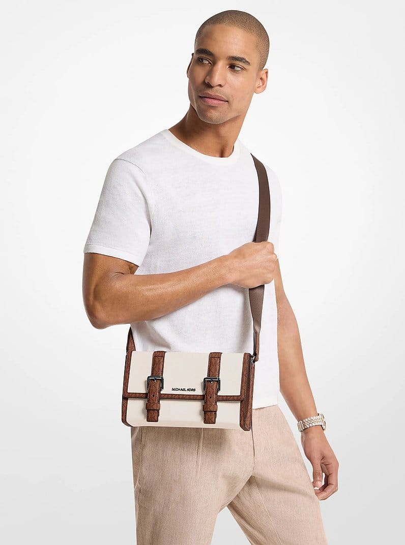 Cooper Pebbled Leather and Signature Logo Trunk Crossbody Bag