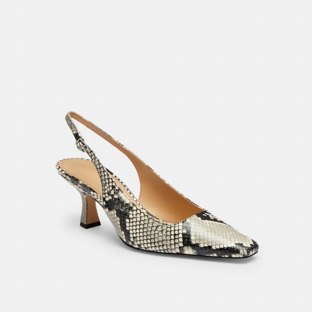 Slingback Heel With Snake Print