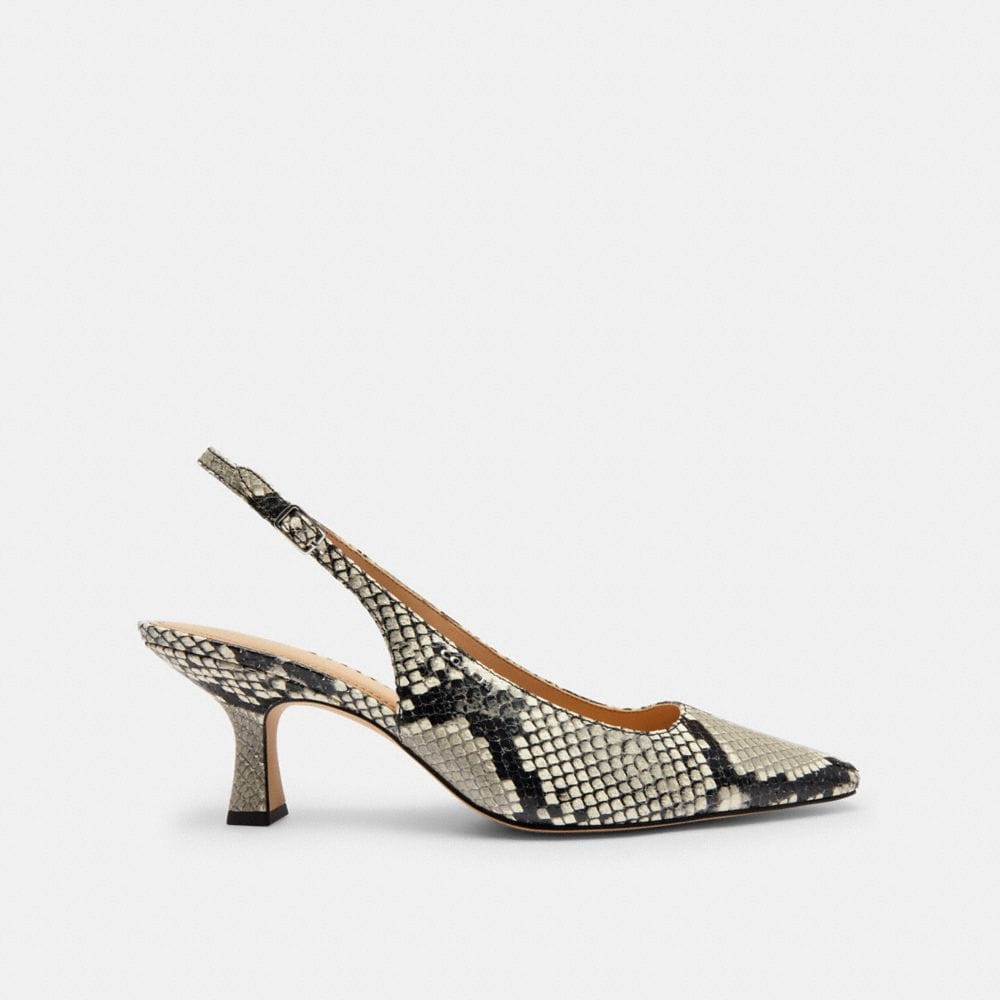 Slingback Heel With Snake Print