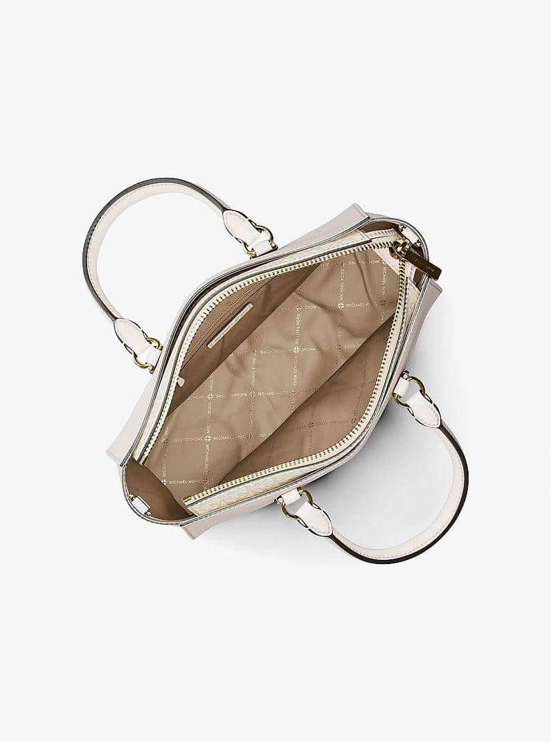 Arden Medium Leather Top-Zip Satchel