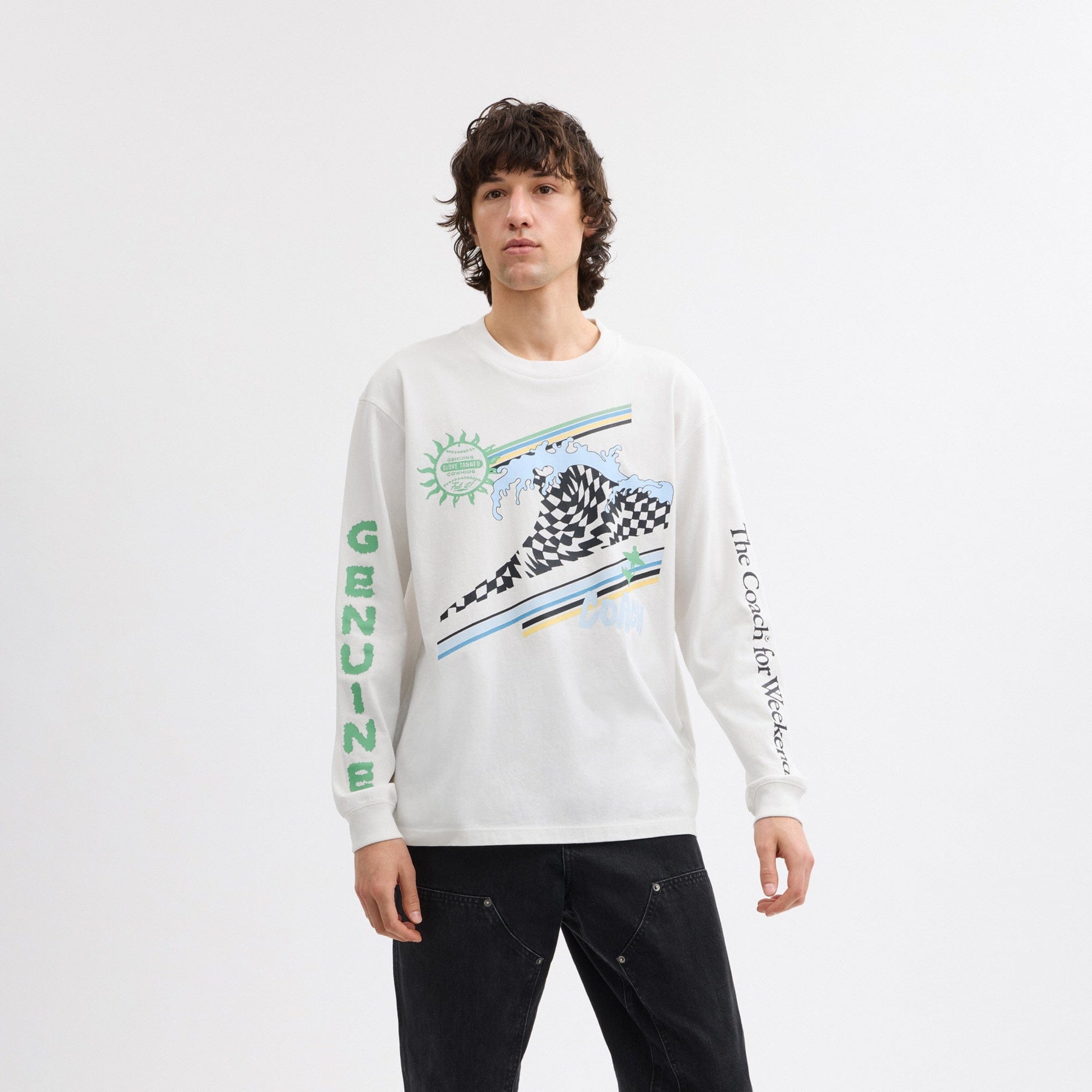 Surf Long Sleeve Relaxed T-Shirt In Organic Cotton