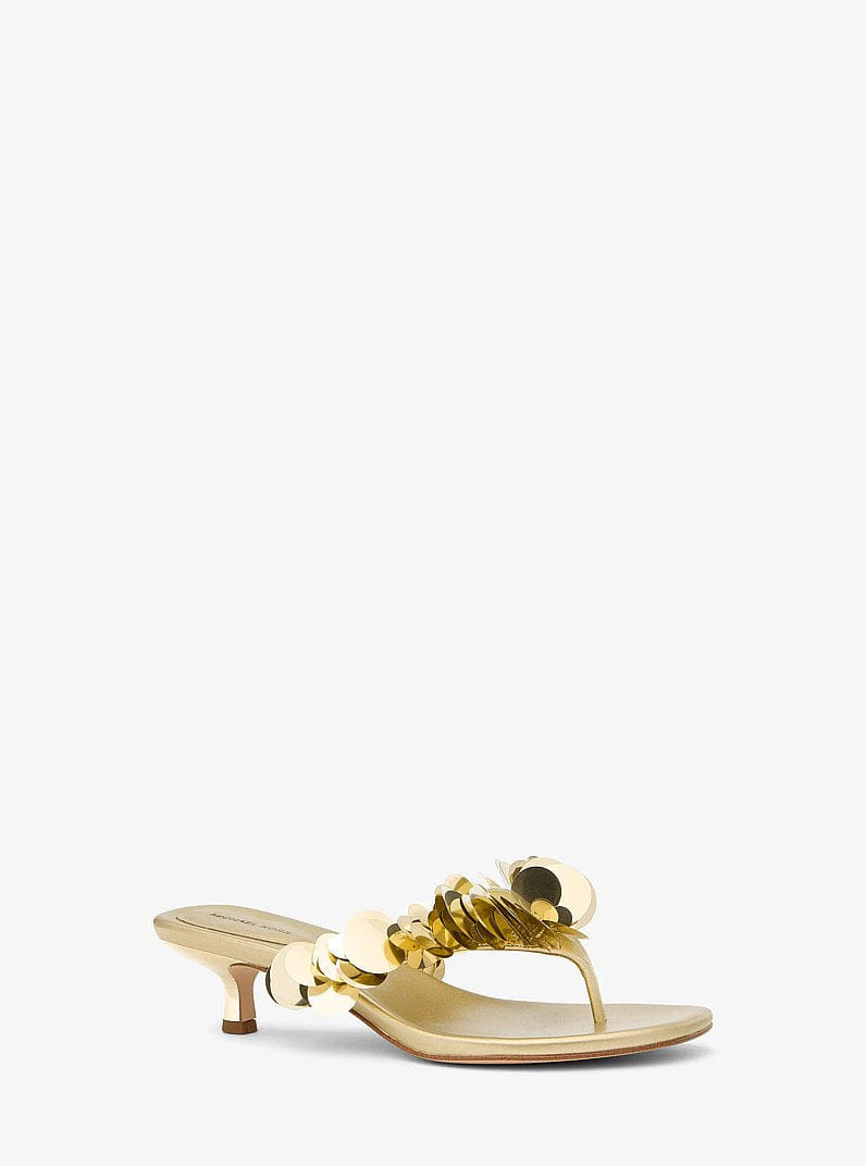 Loretta Sequin Embellished Metallic Sandal