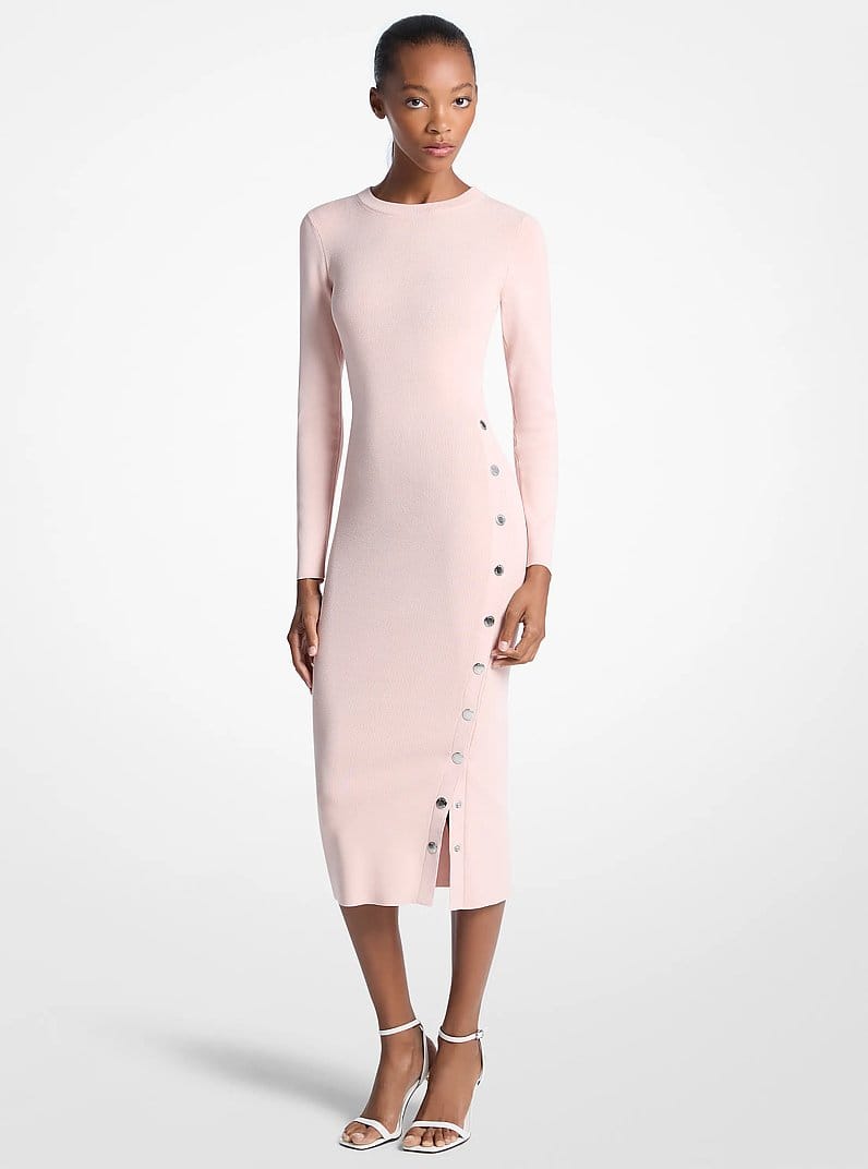 Viscose Blend Snap Dress