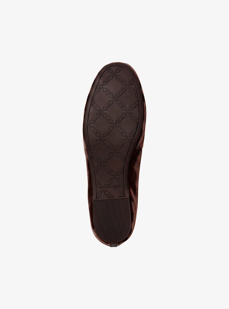 Savannah Logo Debossed Velvet Ballet Flat