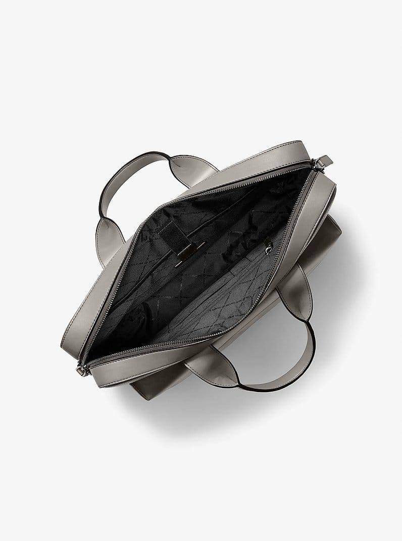Pacey Medium Pebbled Leather Pocket Briefcase