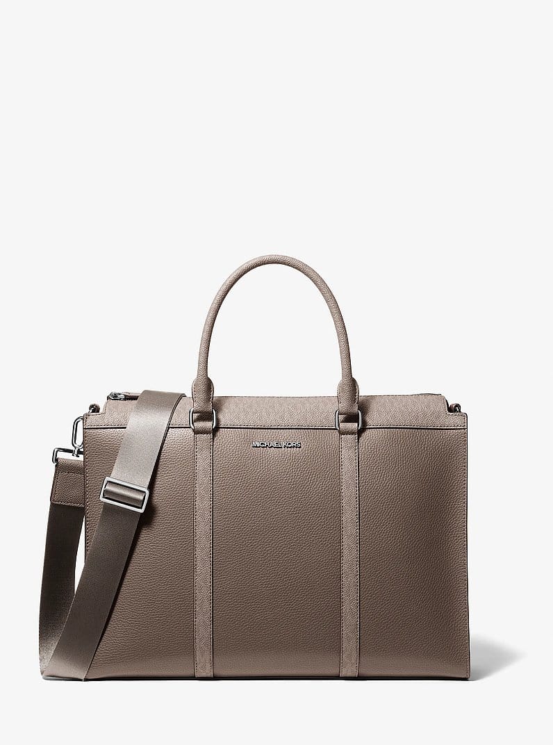Cooper Pebbled Leather and Signature Logo Briefcase
