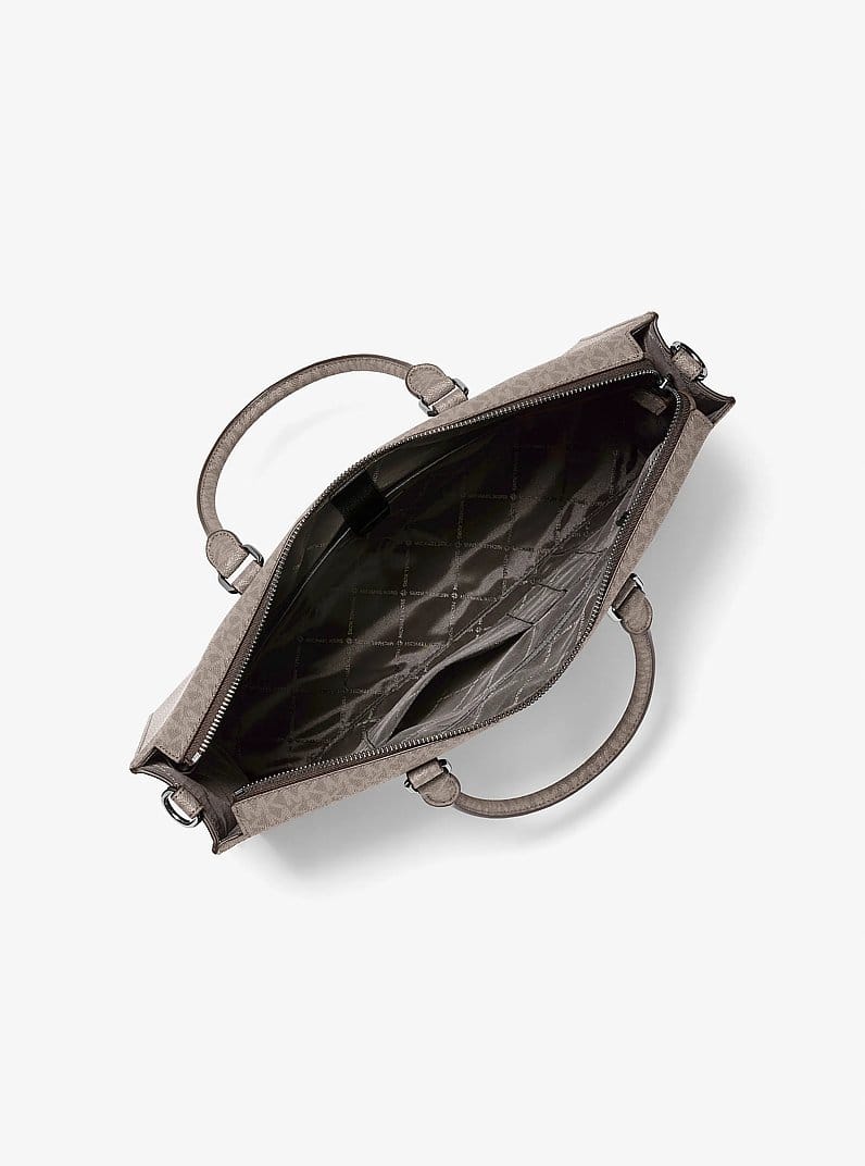 Cooper Pebbled Leather and Signature Logo Briefcase
