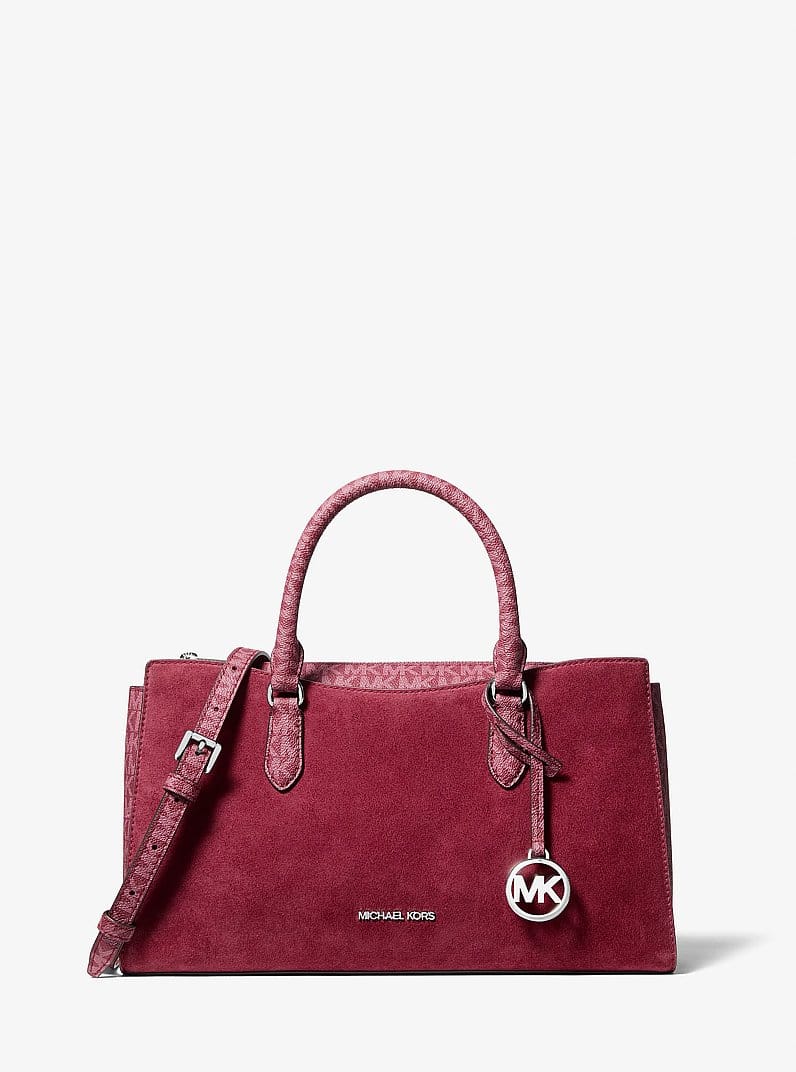 Arden Medium Signature Logo Top-Zip Satchel