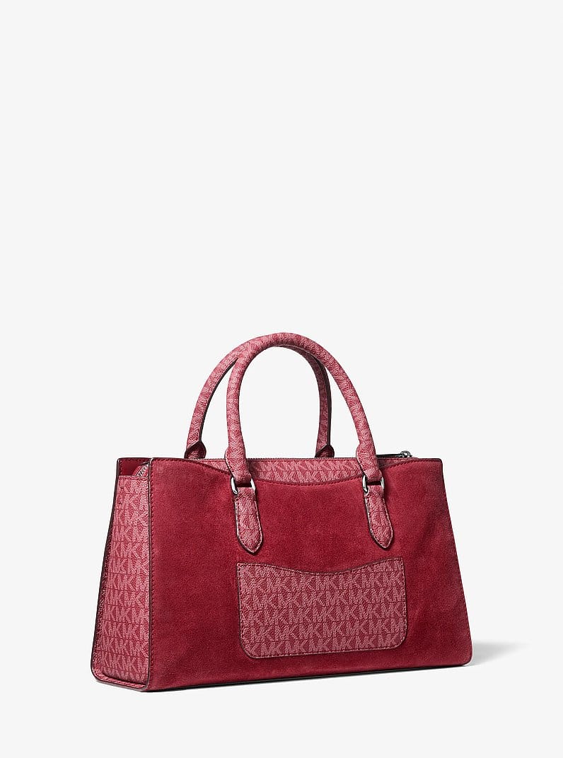 Arden Medium Signature Logo Top-Zip Satchel