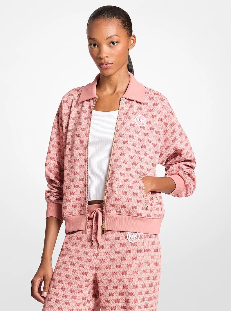 Logo Cotton Blend Zip-Up Jacket