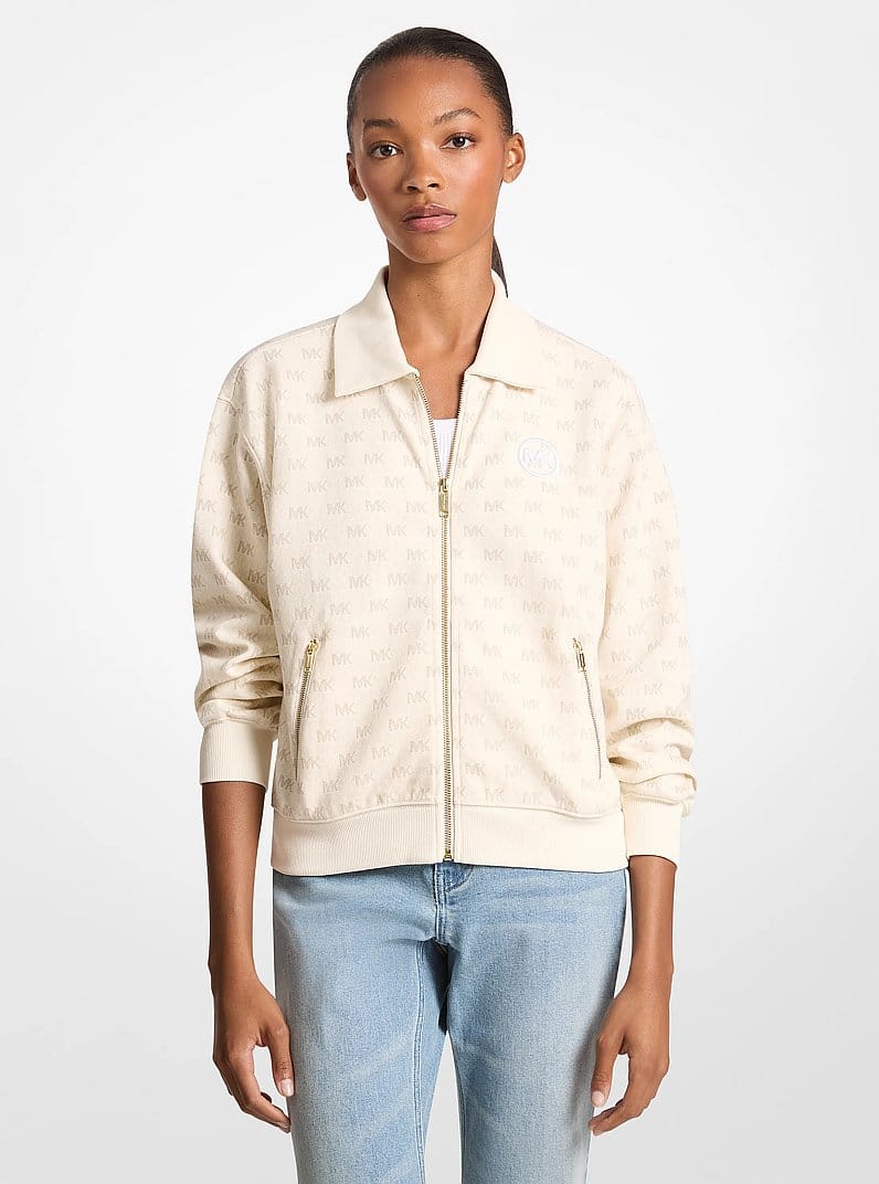 Logo Cotton Blend Zip-Up Jacket