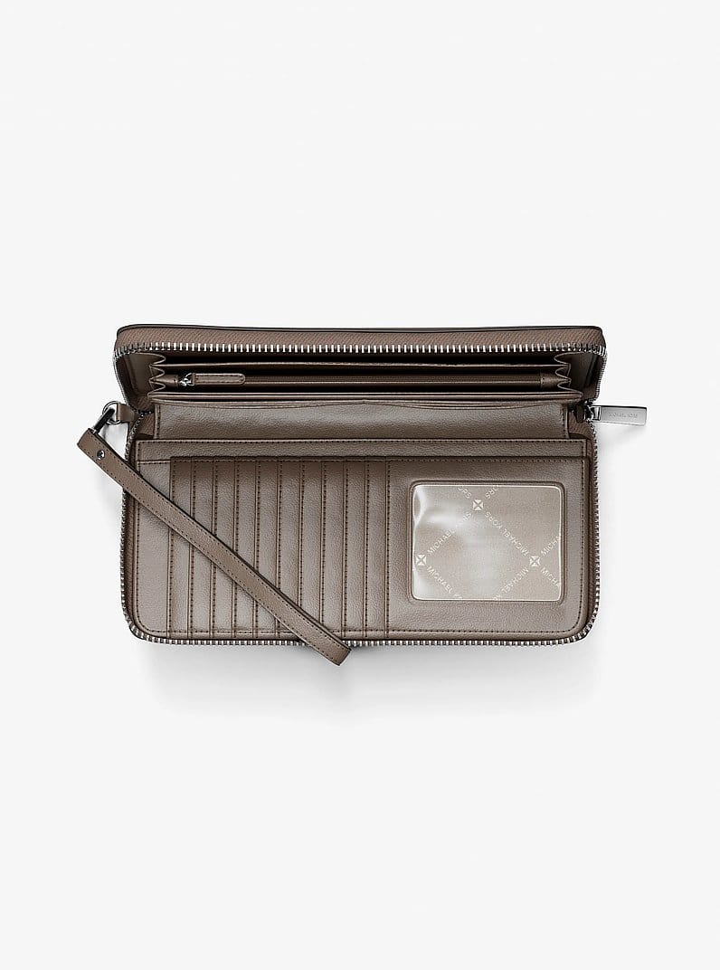 Large Pebbled Leather Continental Wallet