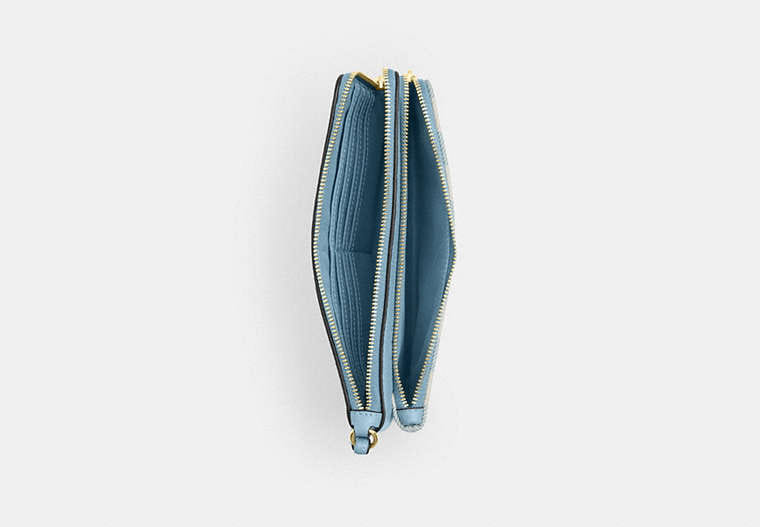 Double Zip Wristlet With Gingham Print