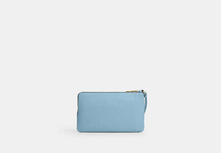 Double Zip Wristlet With Gingham Print