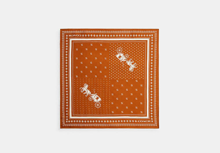 Horse And Carriage Dot Print Silk Bandana