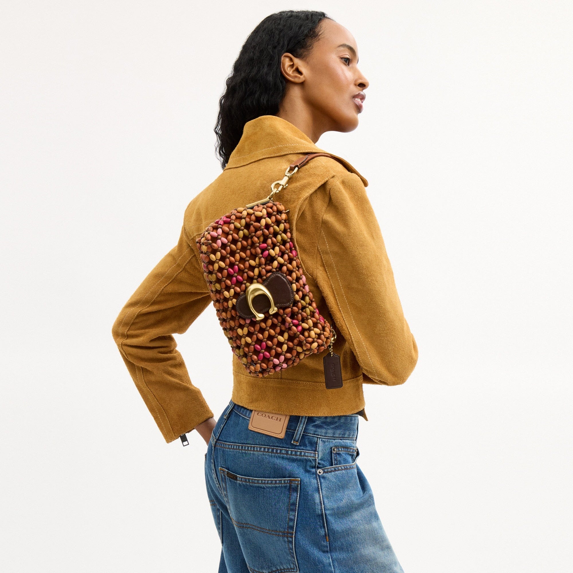 Tabby Shoulder Bag 26 With Wooden Beading