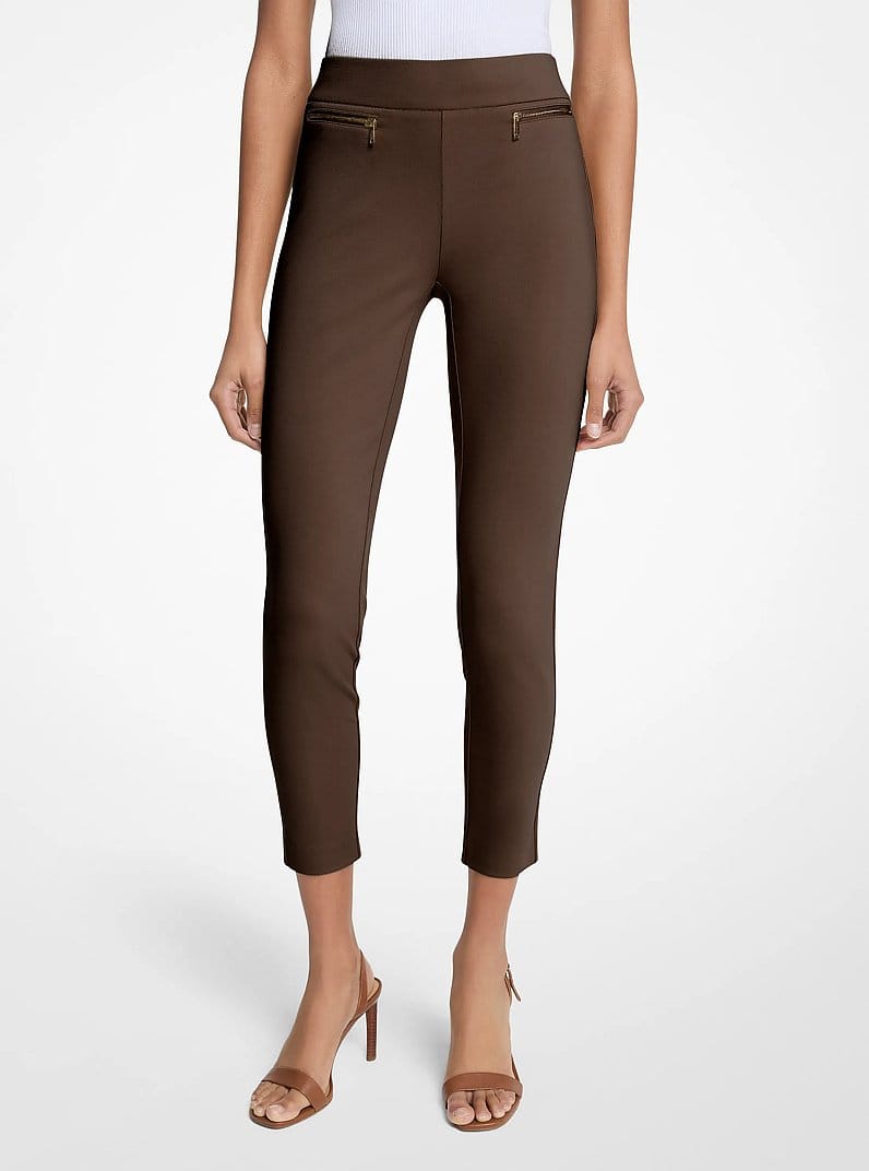 Viscose Blend Zip Pants