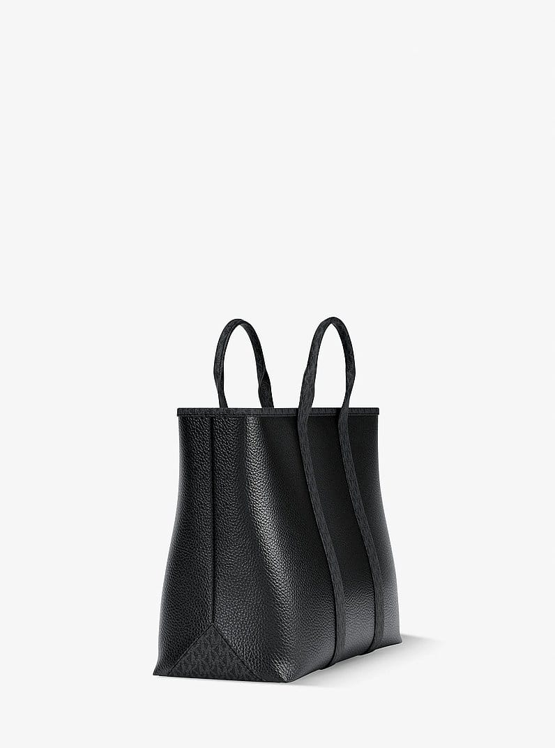 Cooper Medium Pebbled Leather and Signature Logo Tote Bag