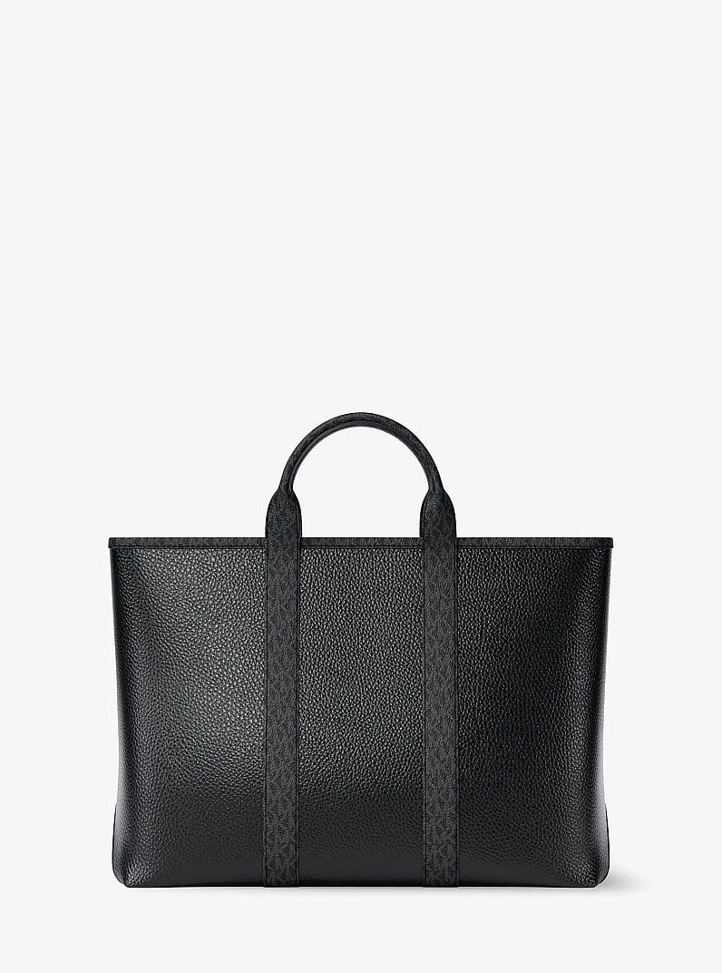 Cooper Medium Pebbled Leather and Signature Logo Tote Bag