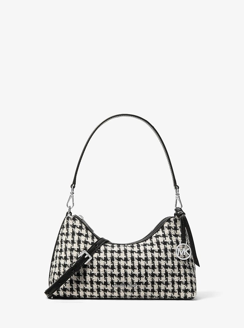 Sammy Small Woven Houndstooth Convertible Crossbody Bag