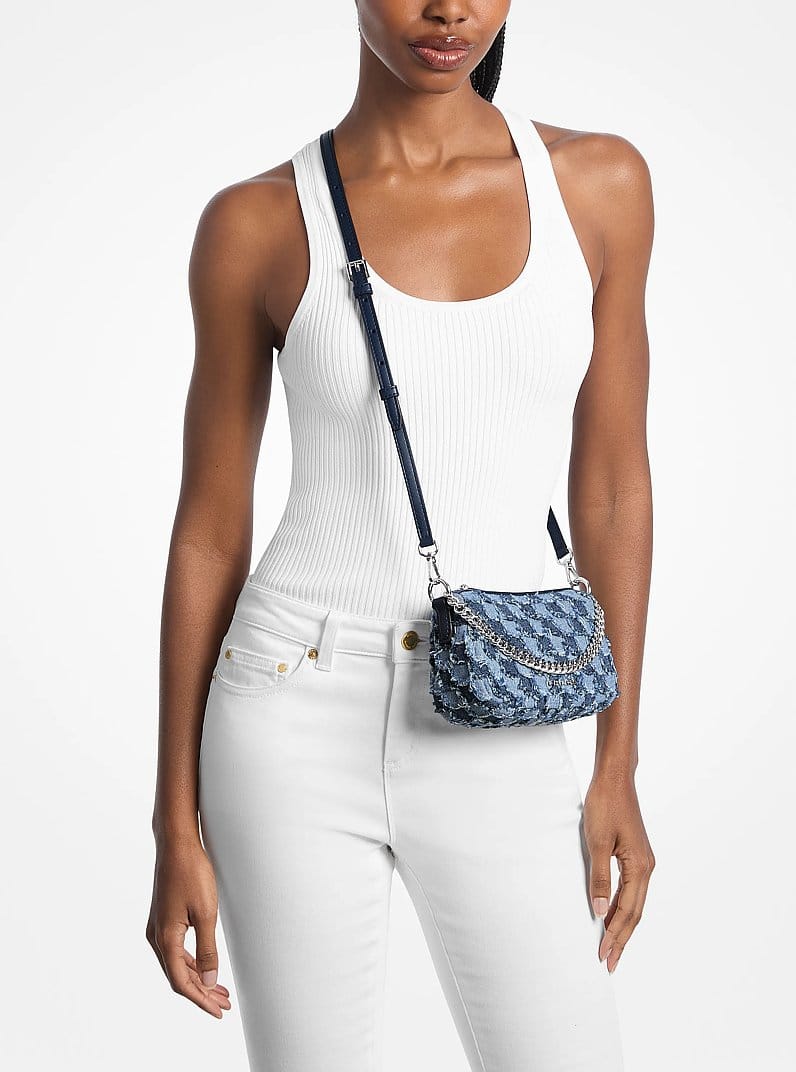 Carmela Small Patchwork Denim Convertible Crossbody Bag