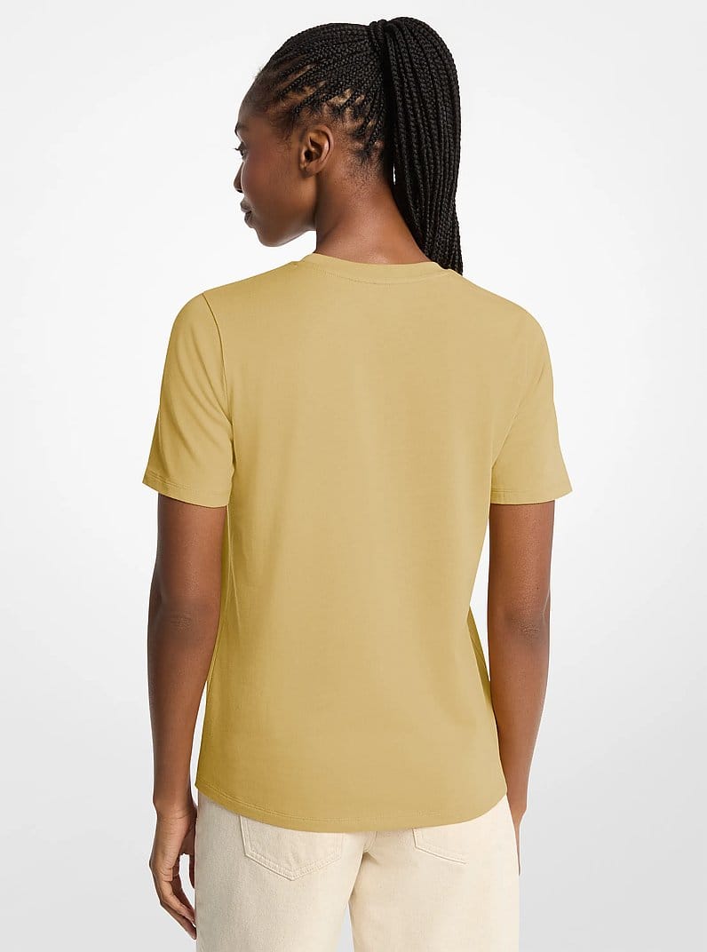 Sequined Logo Cotton T-Shirt