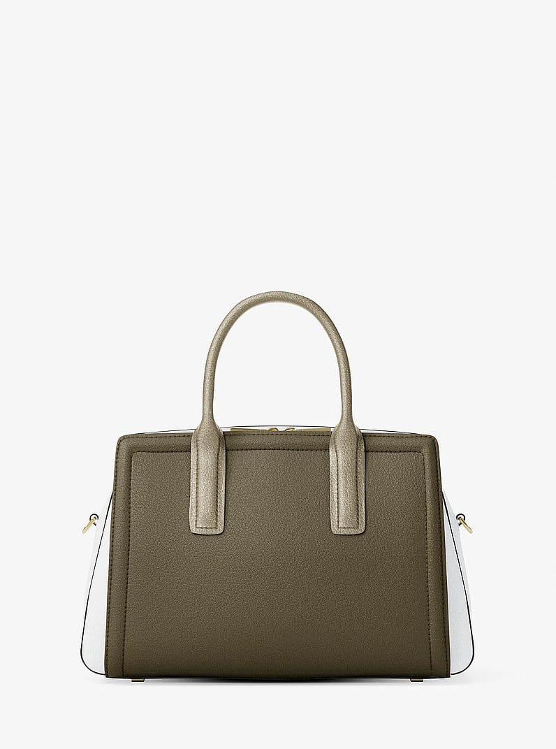 Laila Medium Color-Block Pebbled Leather Satchel