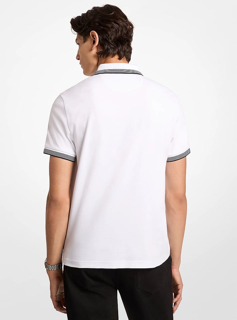 Cotton Zip-Up Polo Shirt