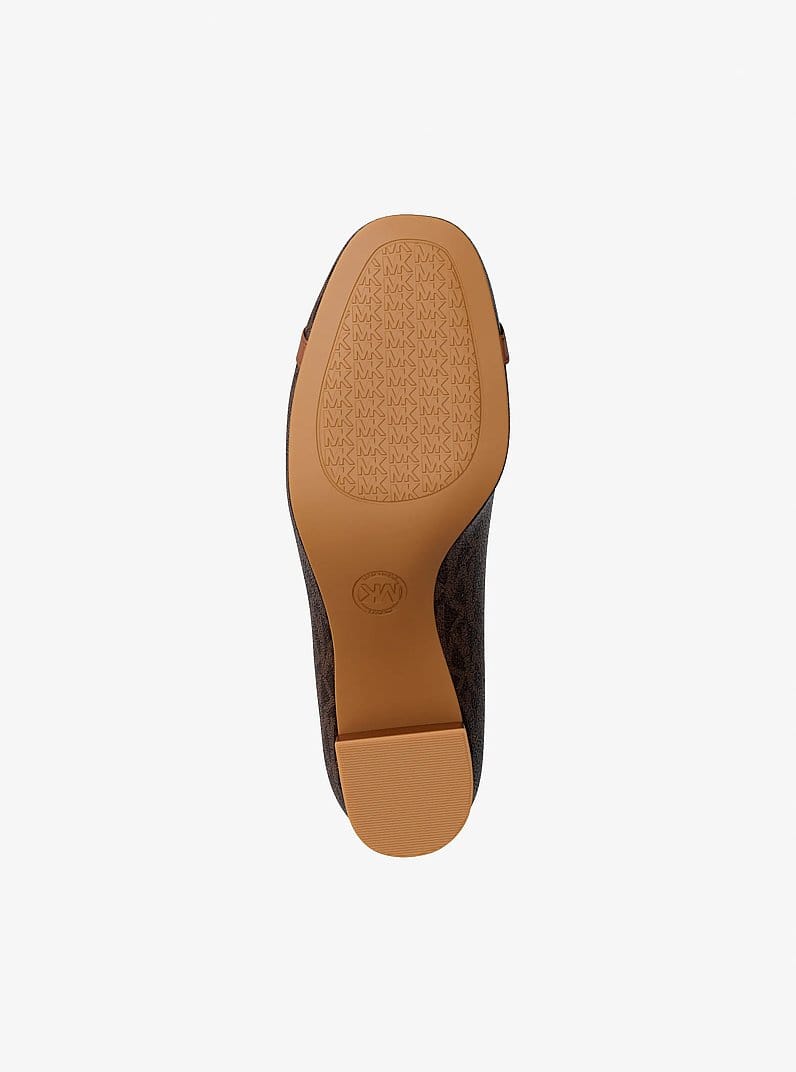 Dori Signature Logo Block Heel Pump