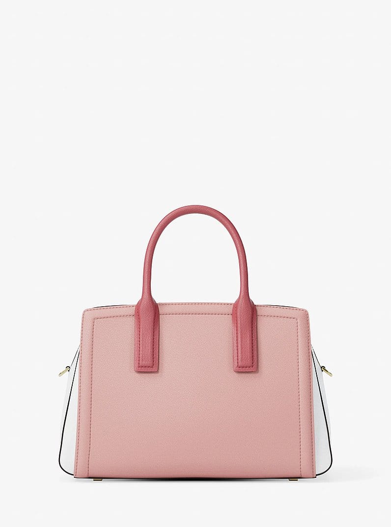 Laila Medium Color-Block Pebbled Leather Satchel