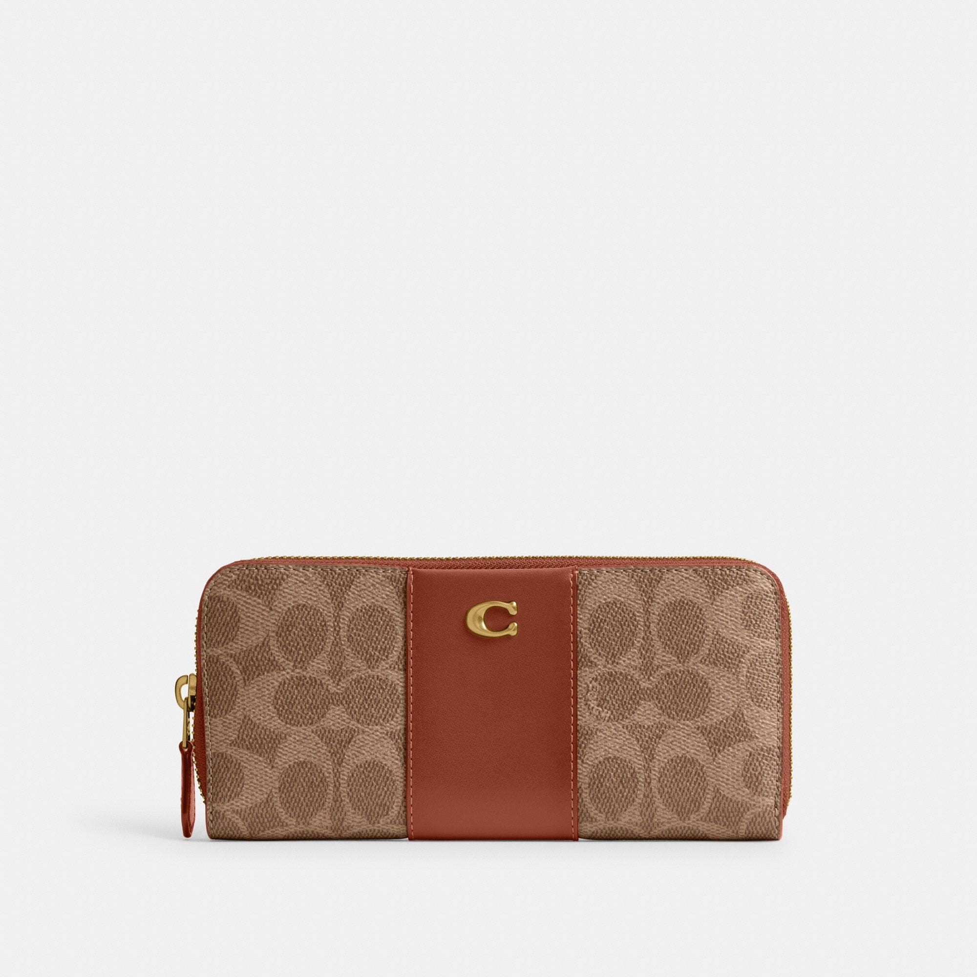 Essential Slim Accordion Zip Wallet In Signature Canvas