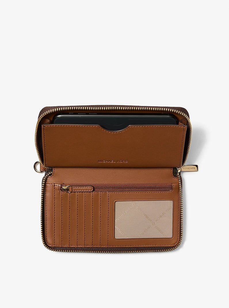 Jet Set Travel Large Striped Signature Logo Smartphone Wallet